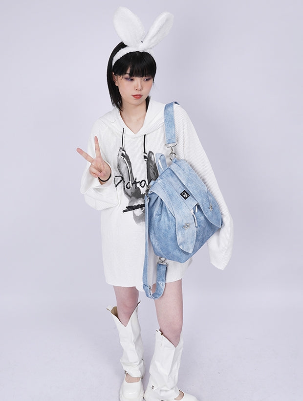 FADED RETRO RABBIT-EAR BACKPACK