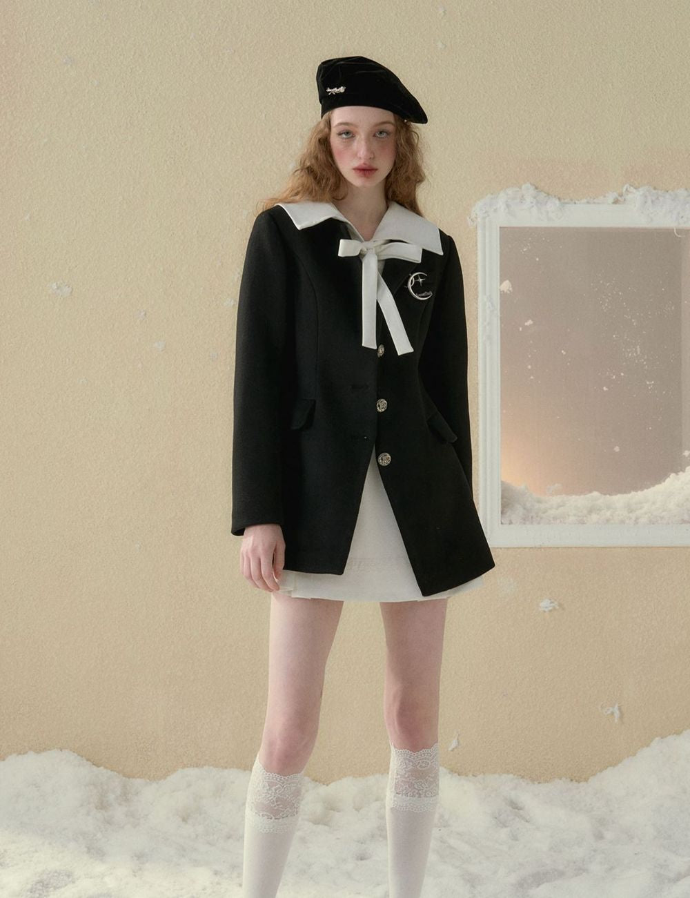 NO-COLLAR CLASSY SUIT JACKET & SKIRT