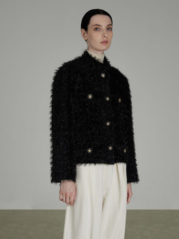 Flauschige Retro edele ordentliche Jacke