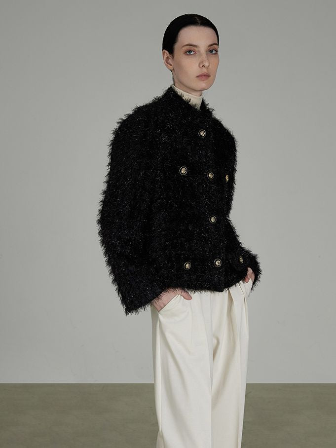 Flauschige Retro edele ordentliche Jacke