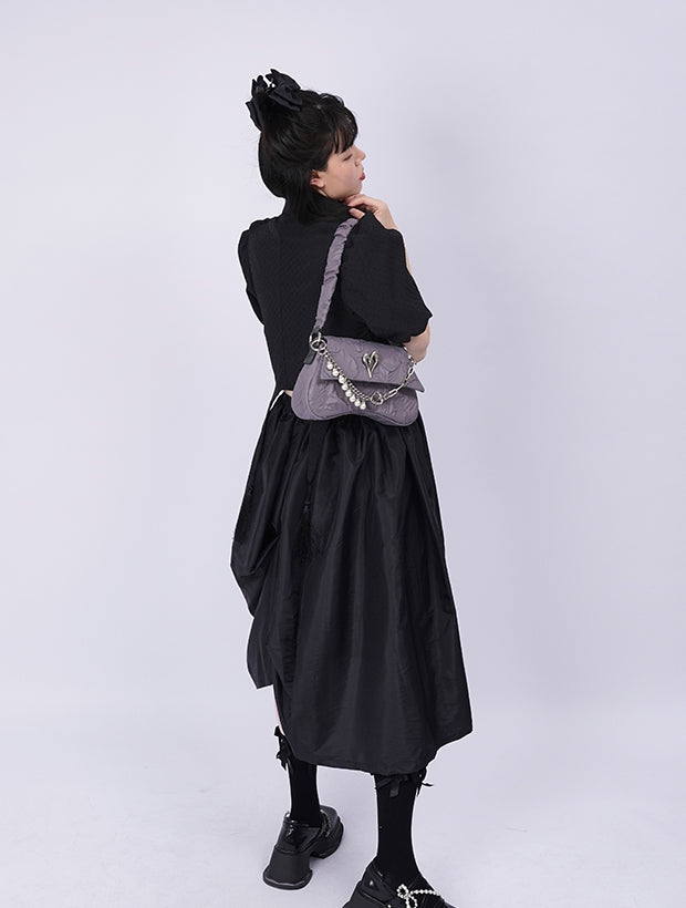 Compact 2way Drawstring Heart Bag