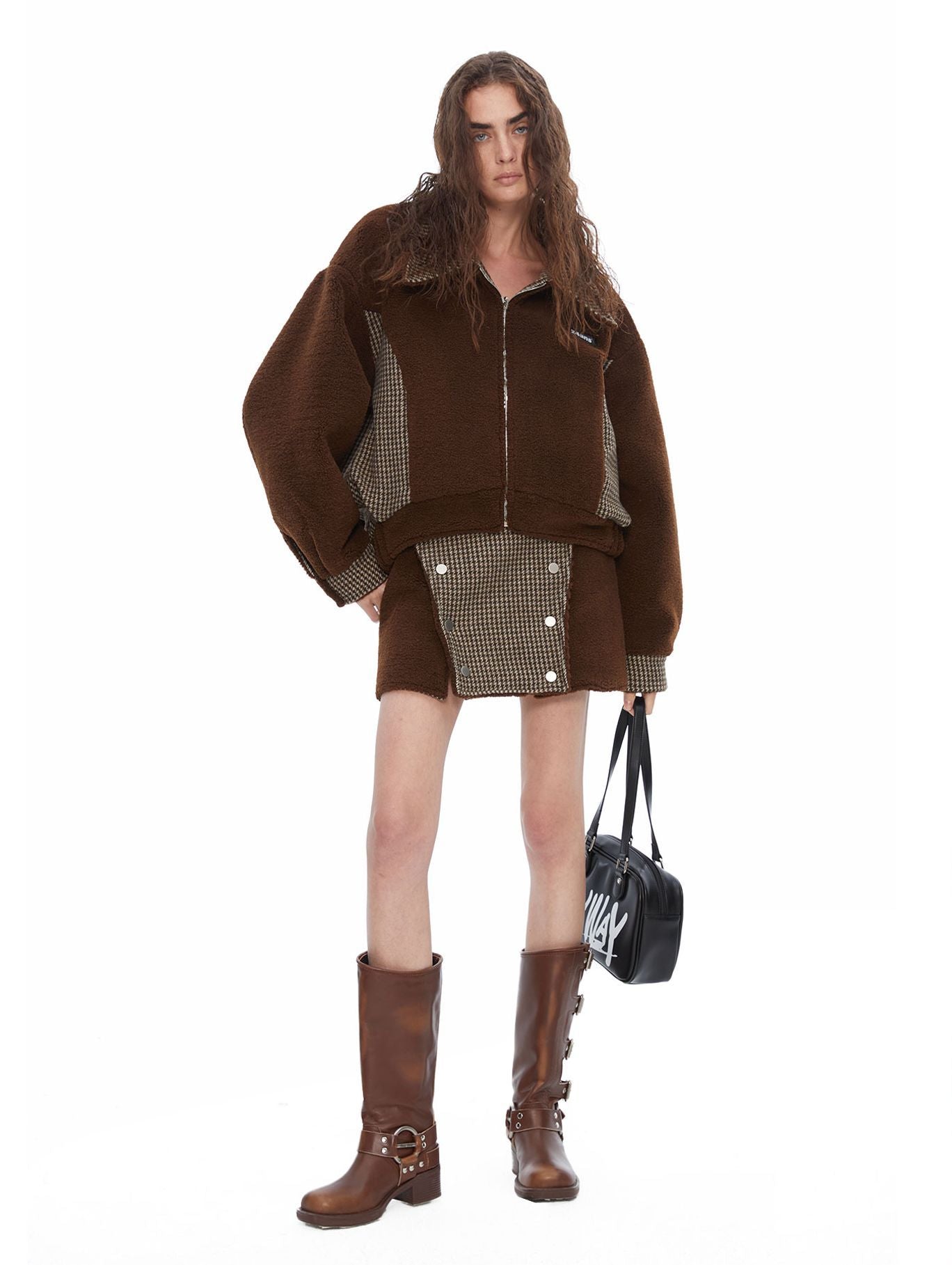 Checked Wool Mature Jacket & Skirt