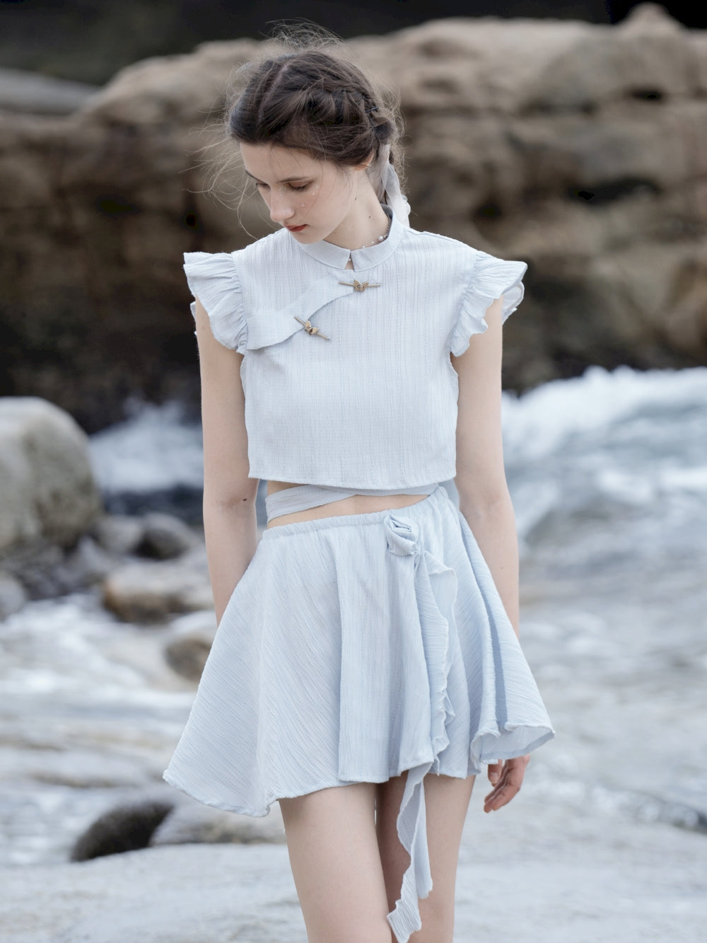 Sheer Natural Refreshing Blouse & Skirt