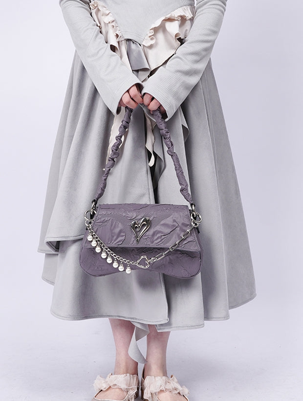 Compact 2way Drawstring Heart Bag