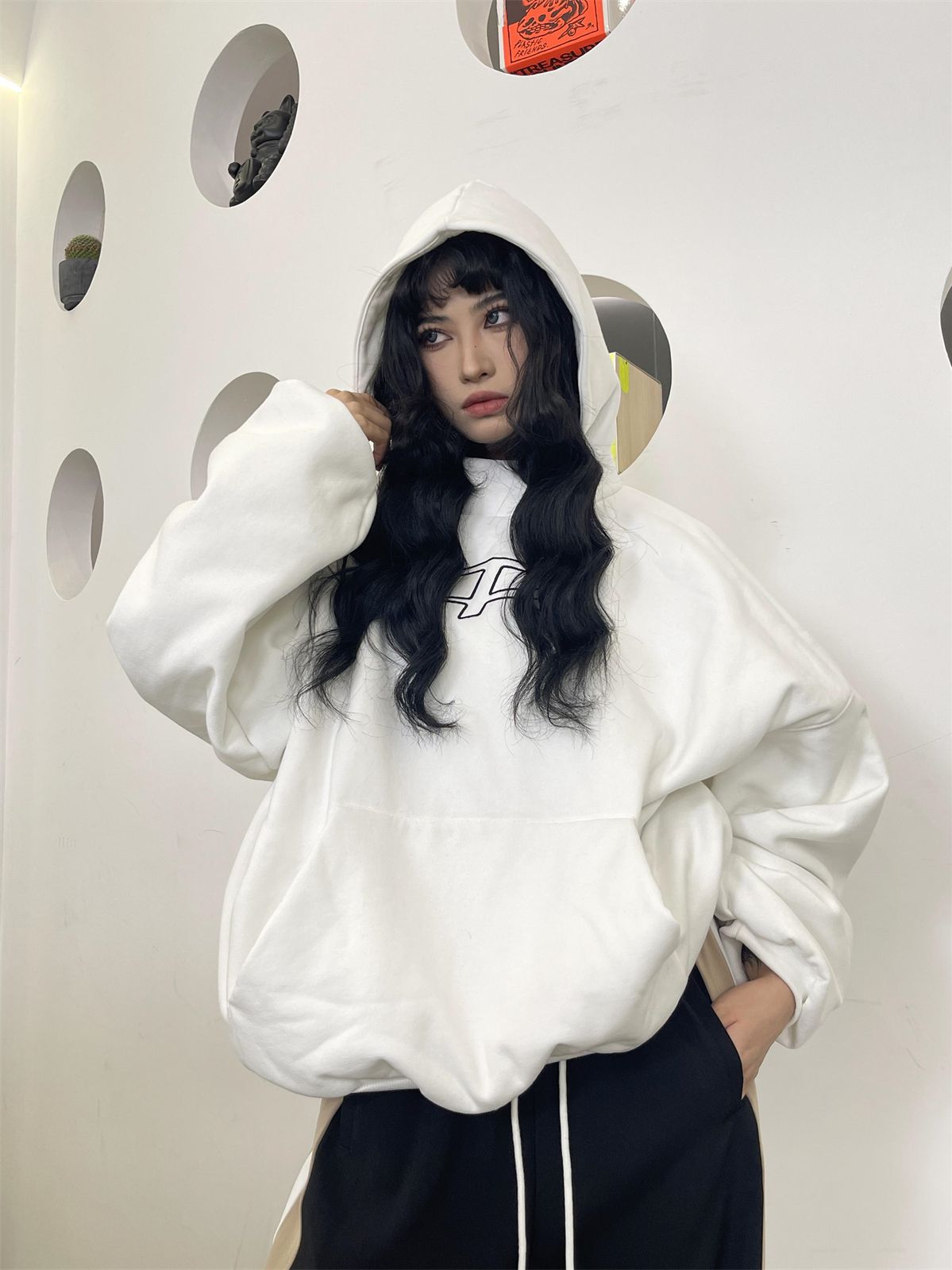 UNISEX HOODIE BACK-PRINT SWEAT PARKA