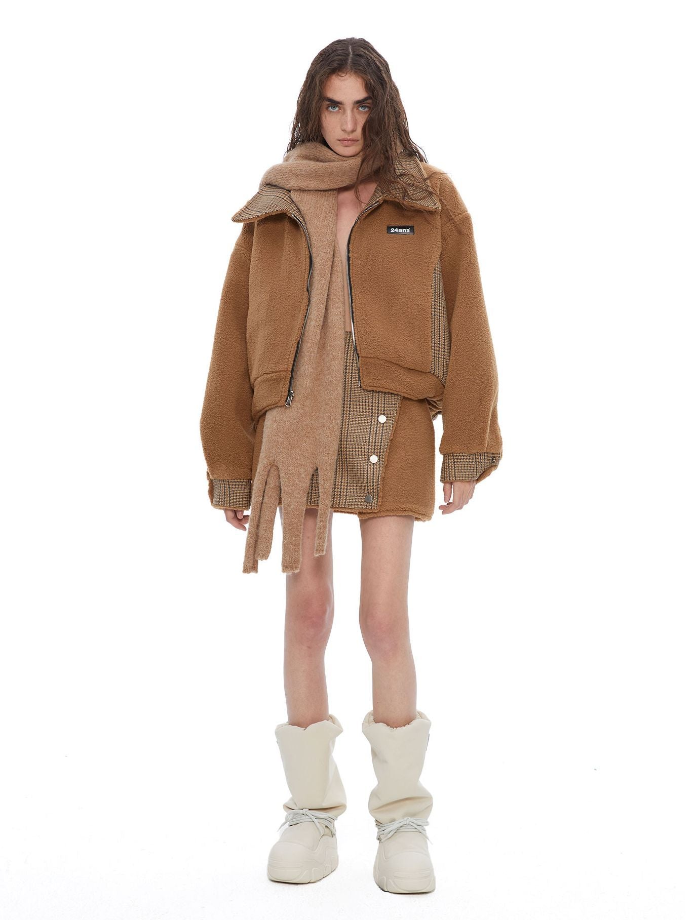 Checked Wool Mature Jacket & Skirt