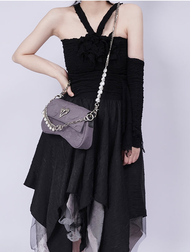 Compact 2way Drawstring Heart Bag