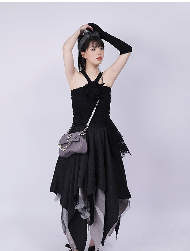 Compact 2way Drawstring Heart Bag