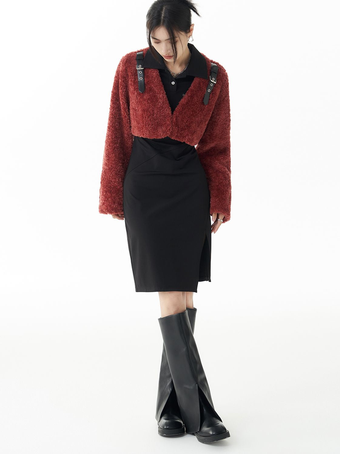 Schlitz Polo-Hals Slim ein Stück