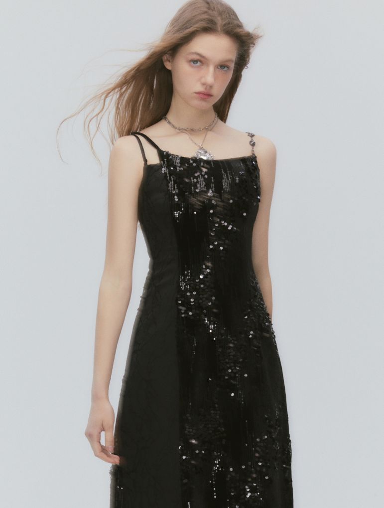 Chain Sequin Luster One-piece&Arm-cover