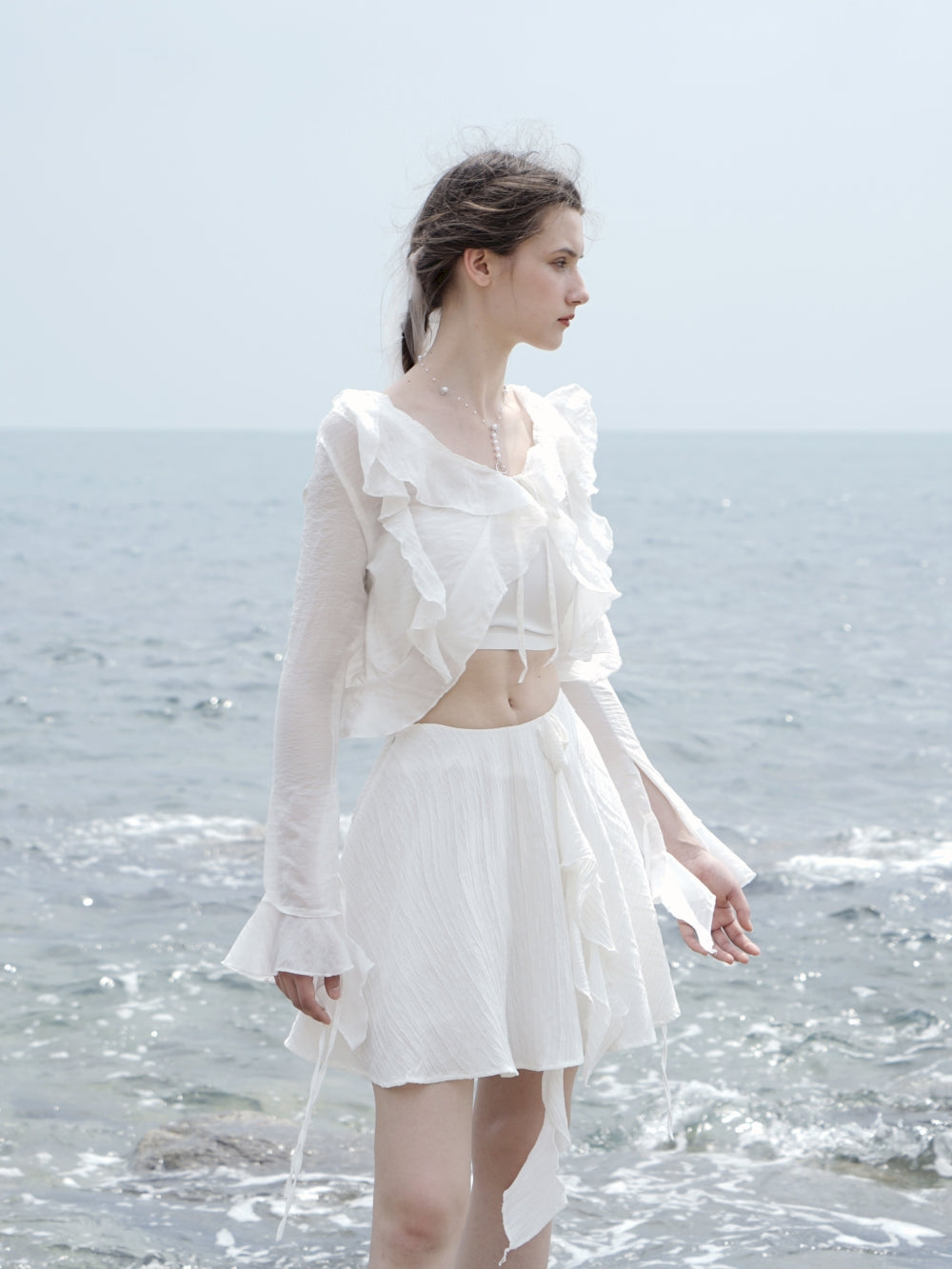 Sheer Natural Refreshing Blouse & Skirt