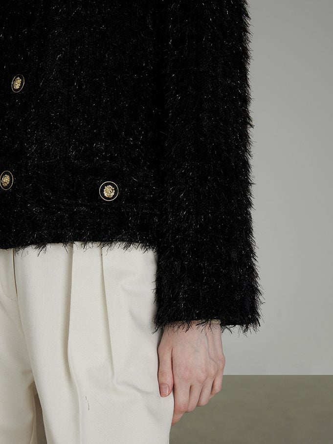 Flauschige Retro edele ordentliche Jacke