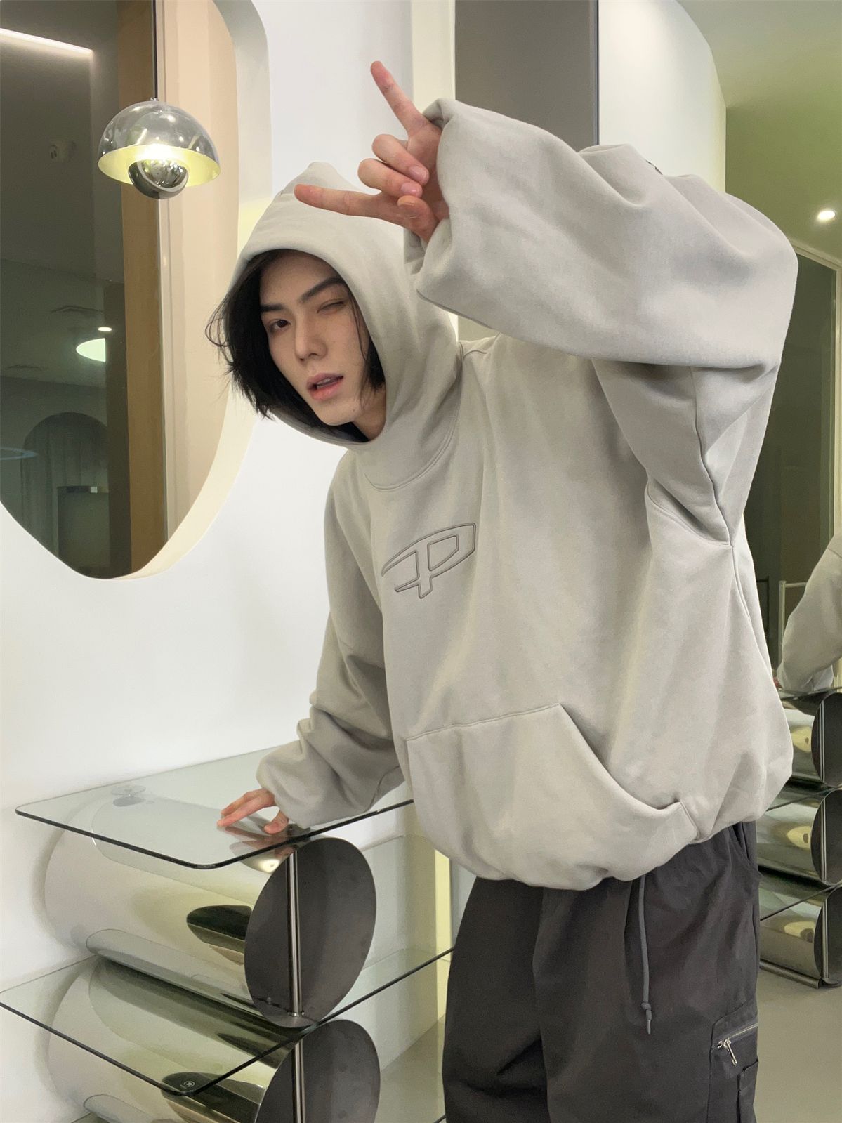 UNISEX HOODIE BACK-PRINT SWEAT PARKA