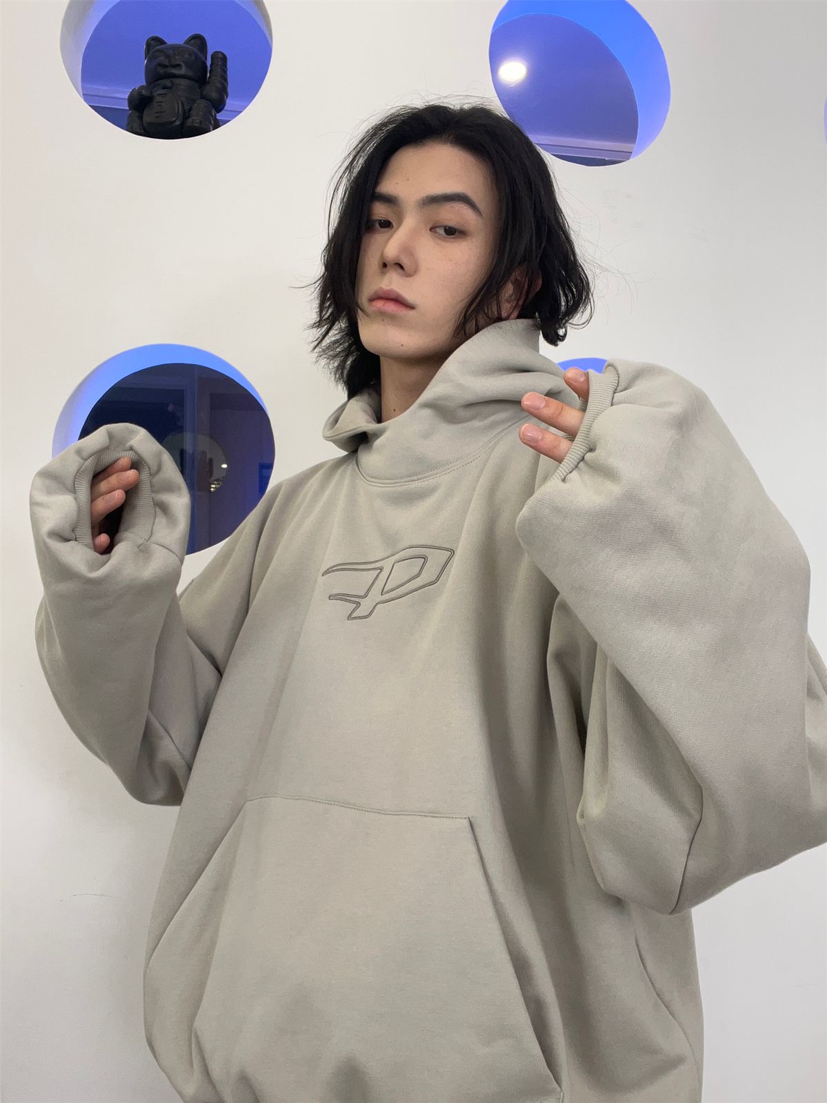 UNISEX HOODIE BACK-PRINT SWEAT PARKA