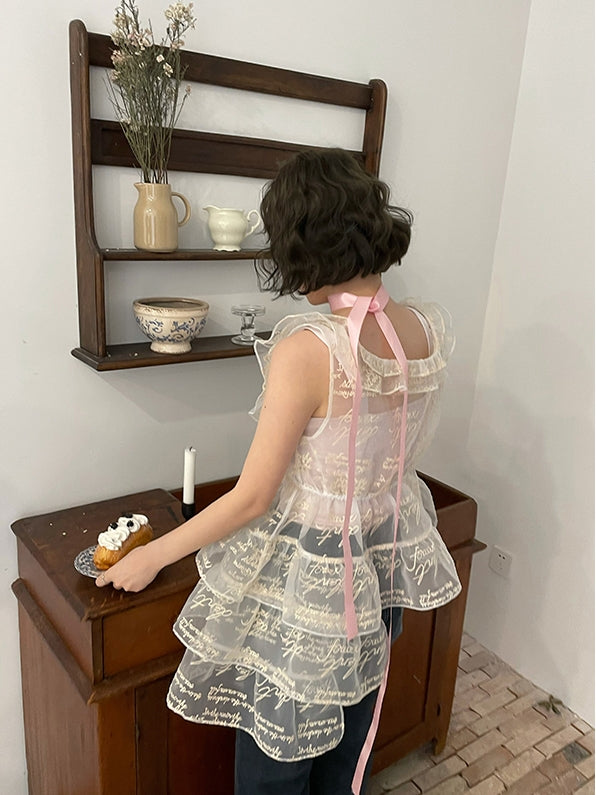 Asymmetriestufe-Peplum-durch-Durchsicht süße Bluse