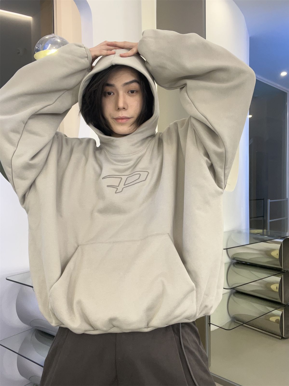 UNISEX HOODIE BACK-PRINT SWEAT PARKA