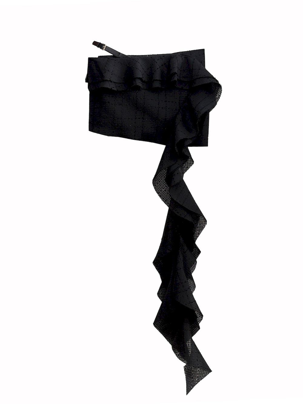 Ruffle Lace Nichi Tight Micromini Long-Frill Skirt