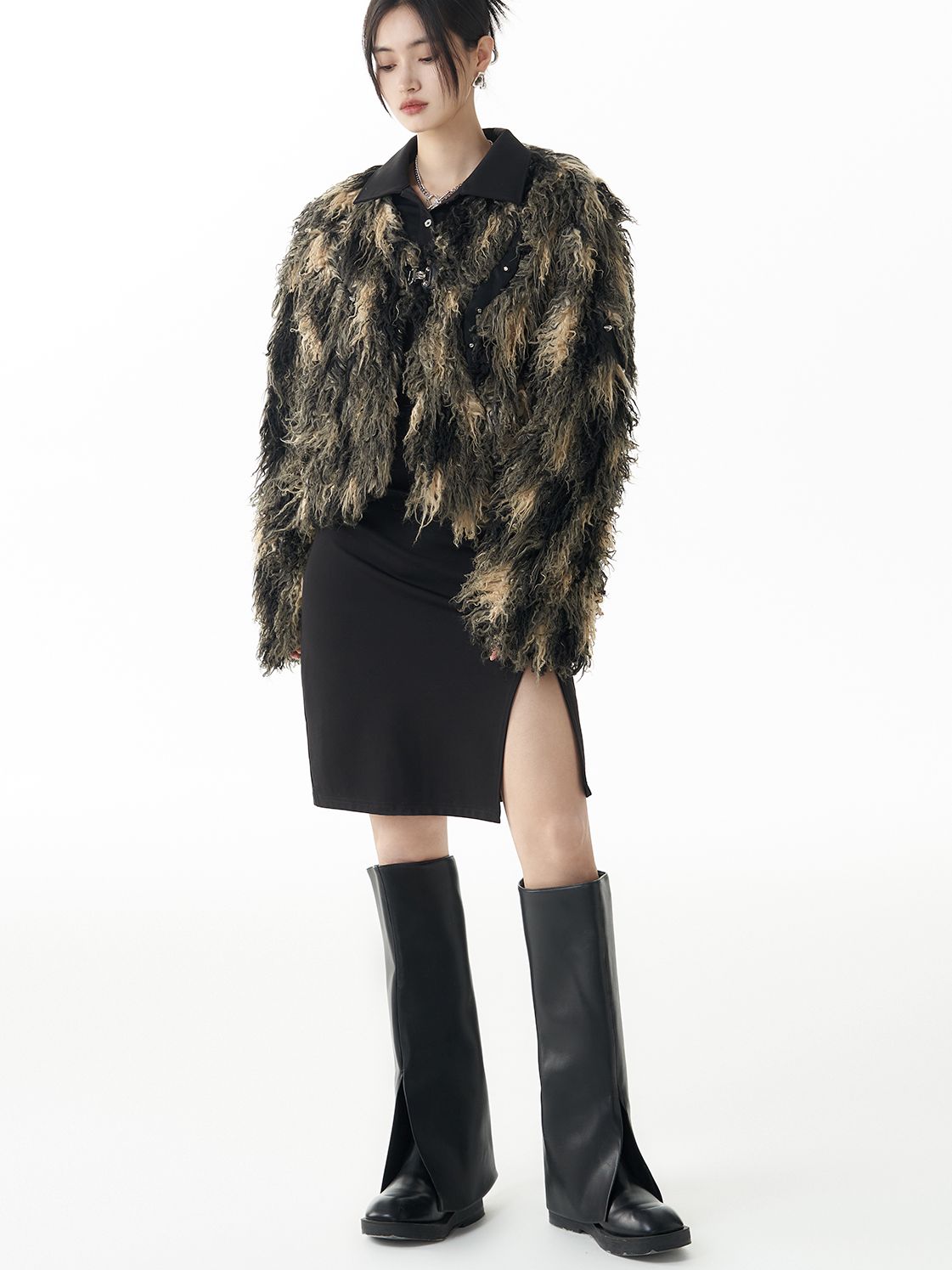 Schlitz Polo-Hals Slim ein Stück