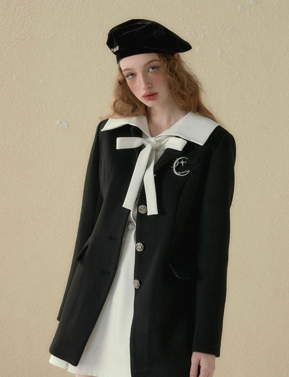 NO-COLLAR CLASSY SUIT JACKET & SKIRT