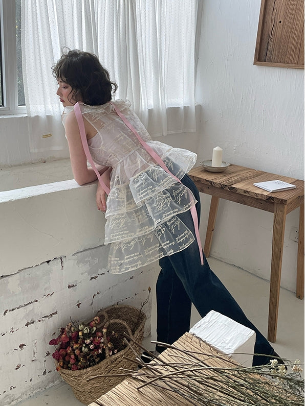 Asymmetriestufe-Peplum-durch-Durchsicht süße Bluse