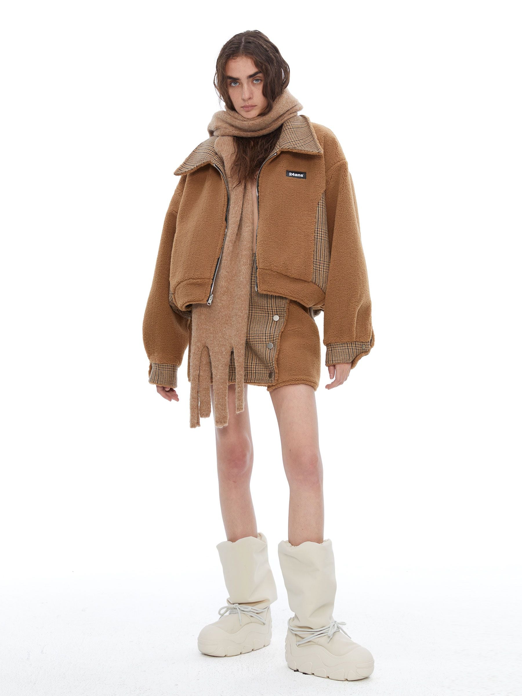 Checked Wool Mature Jacket & Skirt