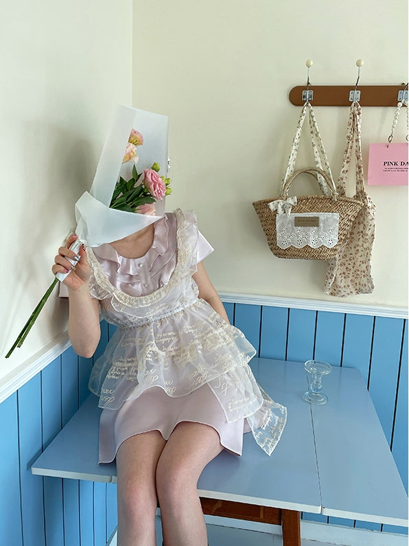 Asymmetriestufe-Peplum-durch-Durchsicht süße Bluse