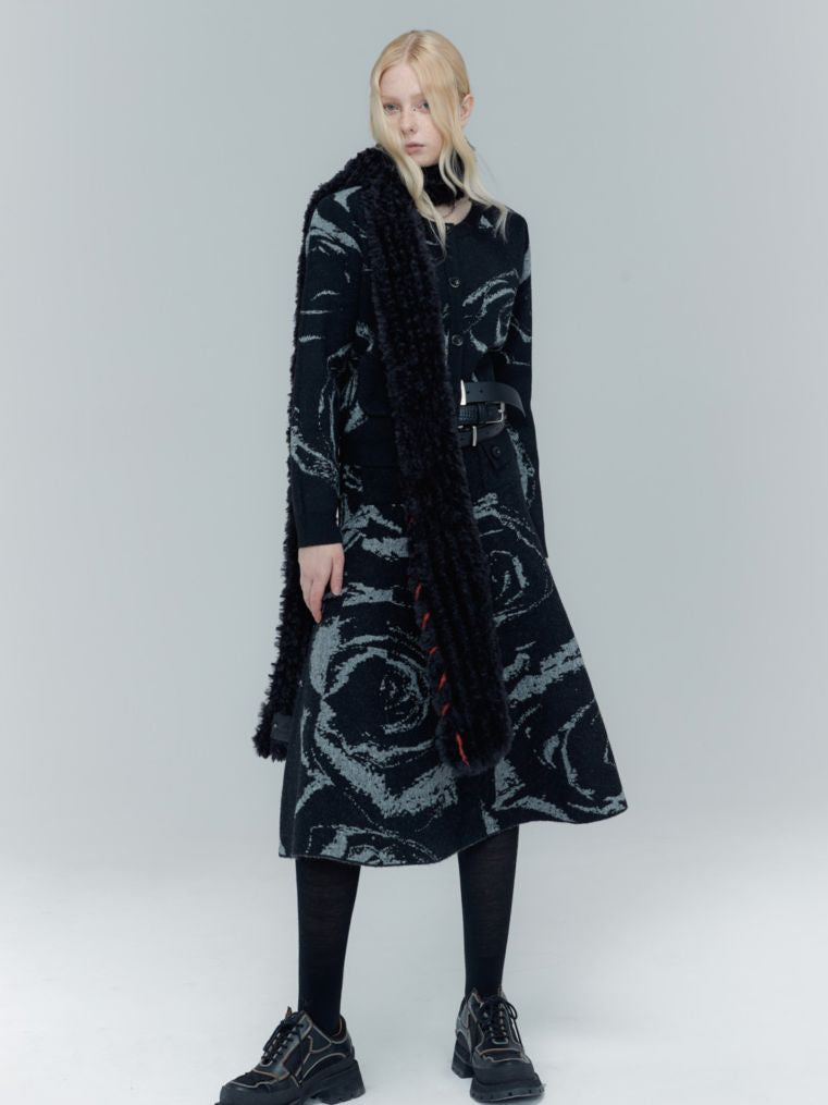 Marble Knit Nichi Cardigan & Skirt Set-UP