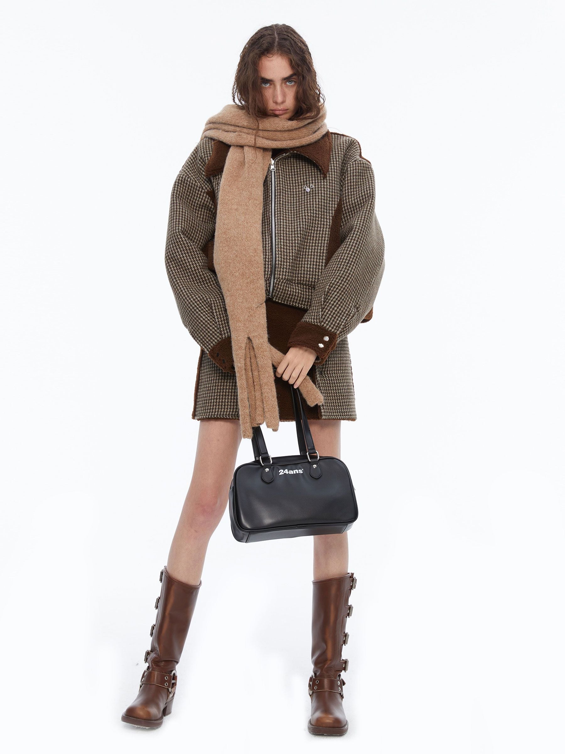 Checked Wool Mature Jacket & Skirt