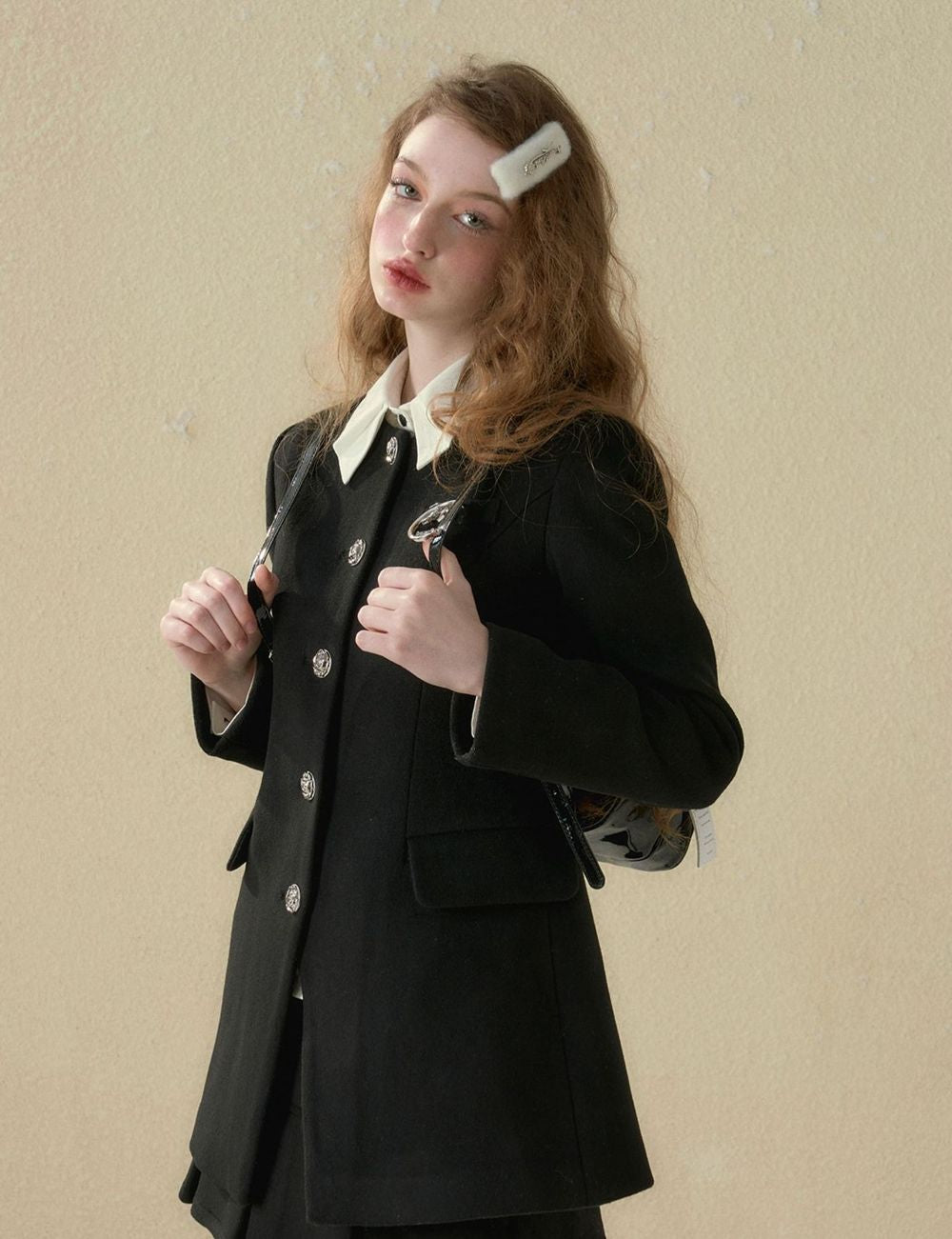 NO-COLLAR CLASSY SUIT JACKET & SKIRT