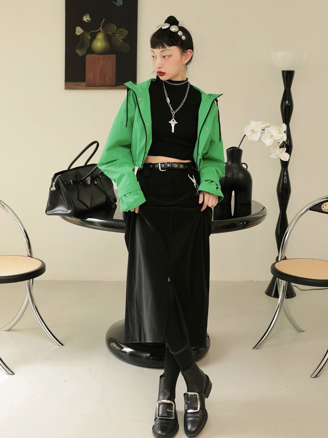 Parka décontractée à sweat à capuche court recadré