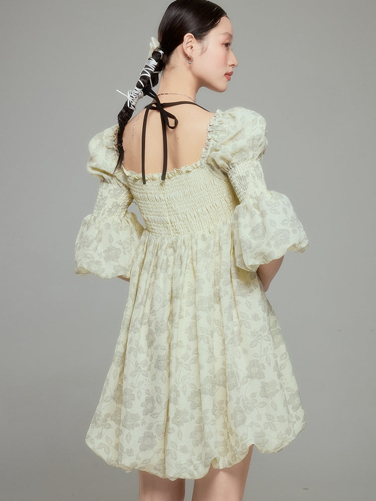 Ballon Flower Princess Pouffing-Sheeves rassemble une seule pièce rétro