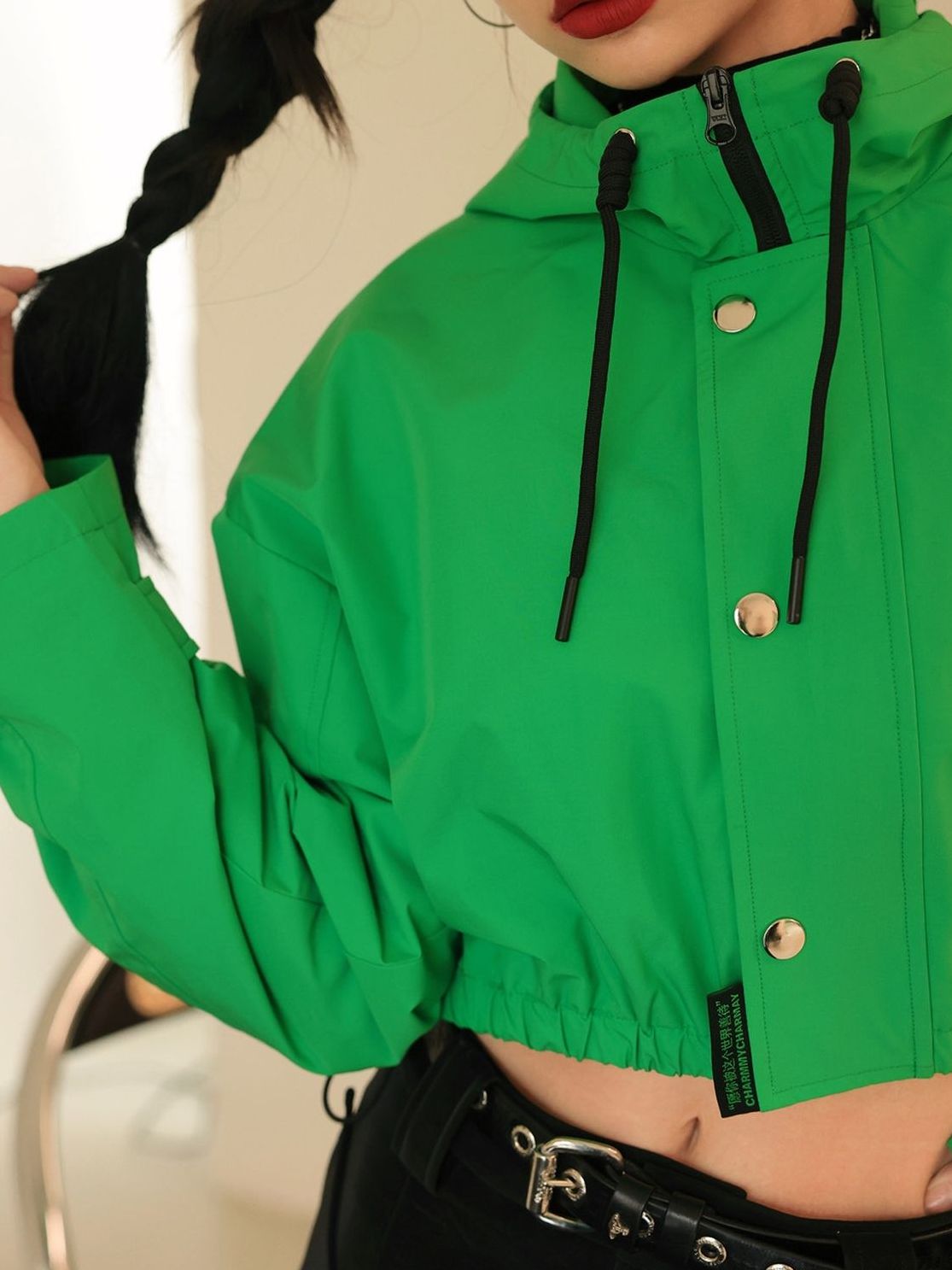 Parka décontractée à sweat à capuche court recadré