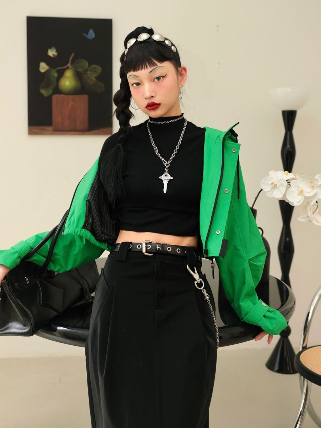 Parka décontractée à sweat à capuche court recadré