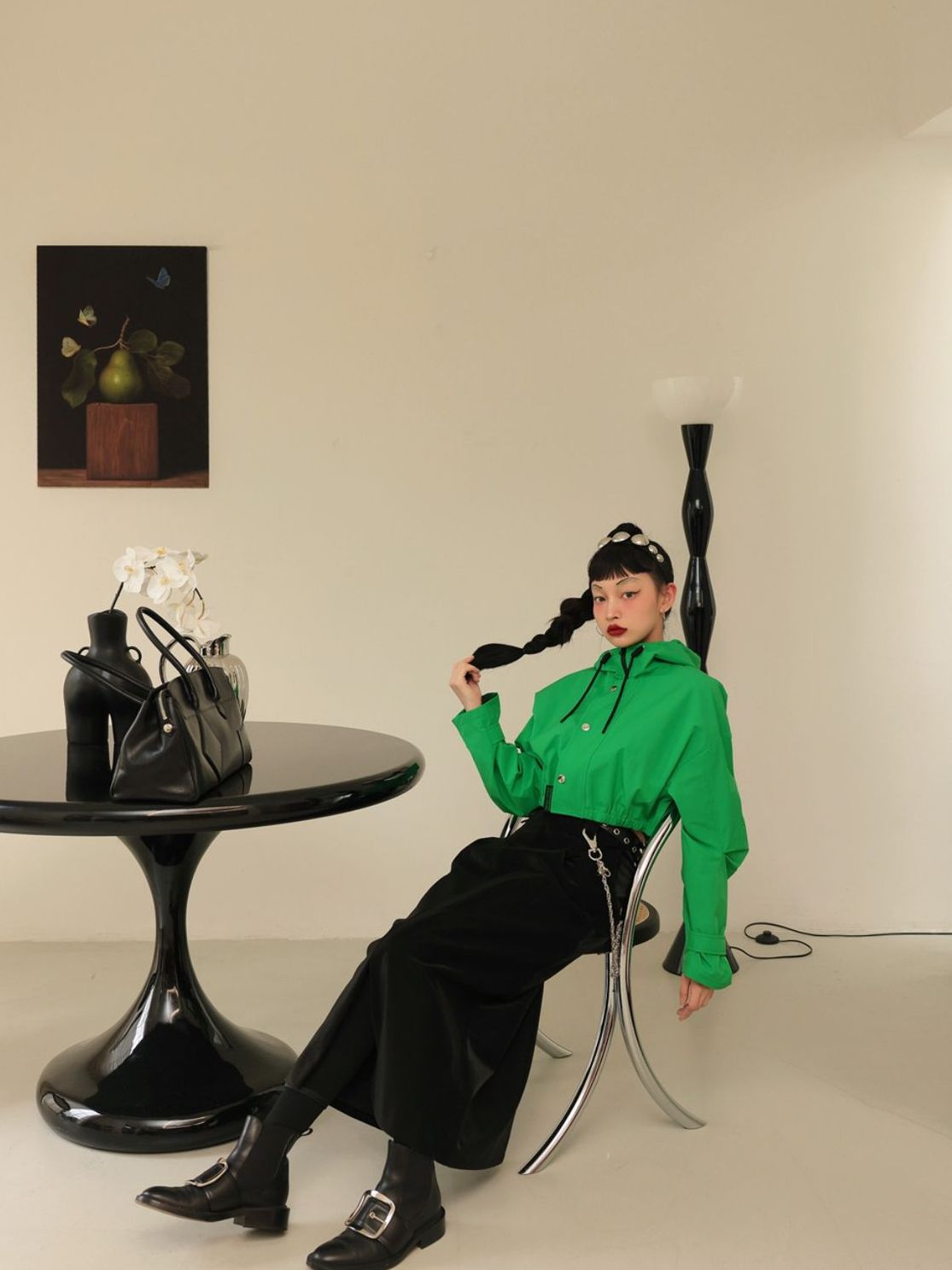 Parka décontractée à sweat à capuche court recadré