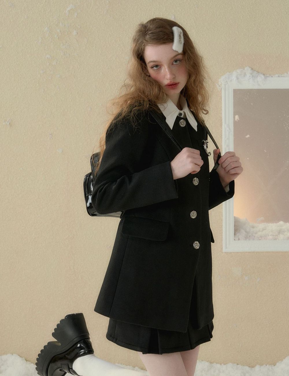 NO-COLLAR CLASSY SUIT JACKET & SKIRT