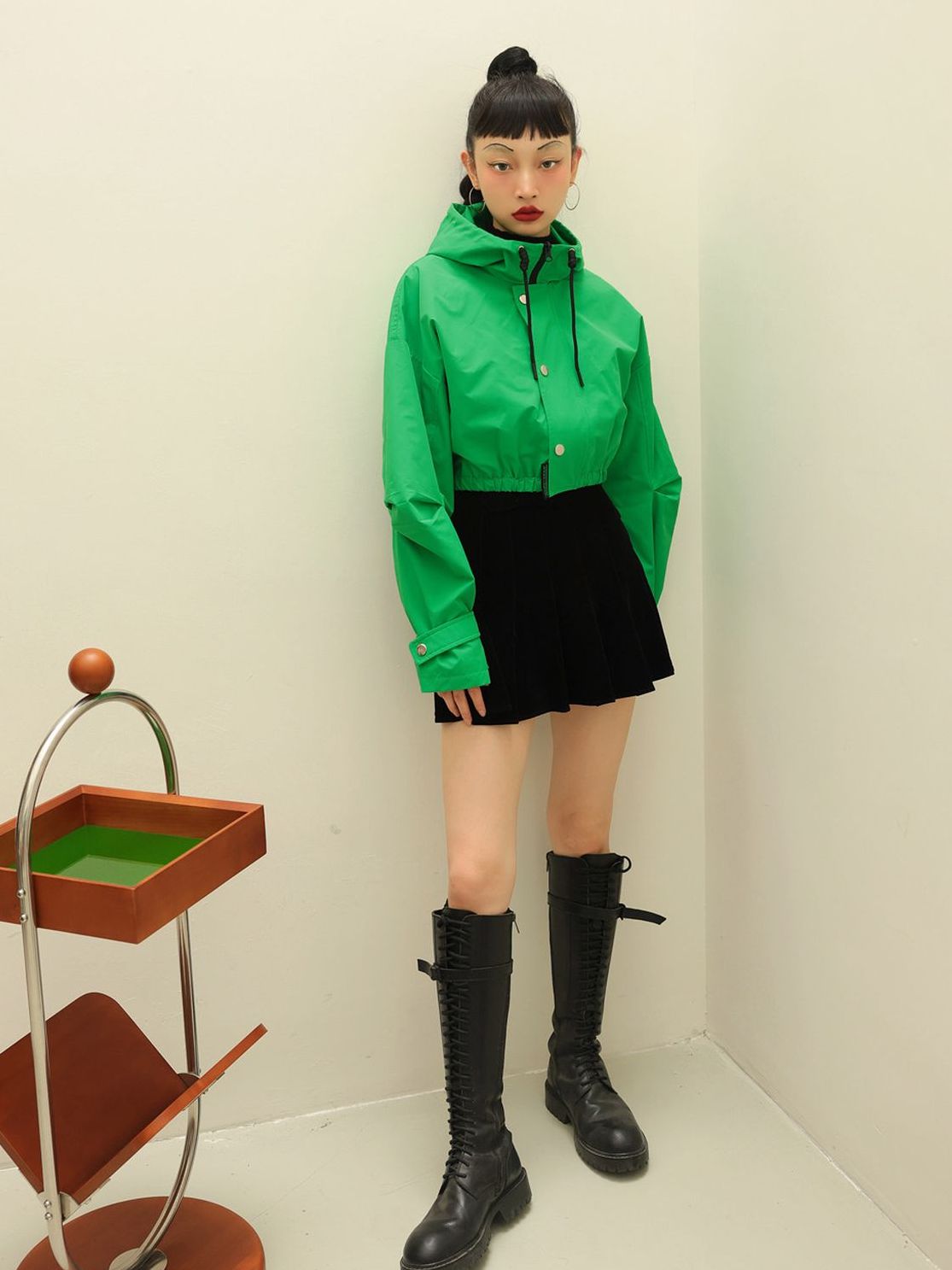 Parka décontractée à sweat à capuche court recadré