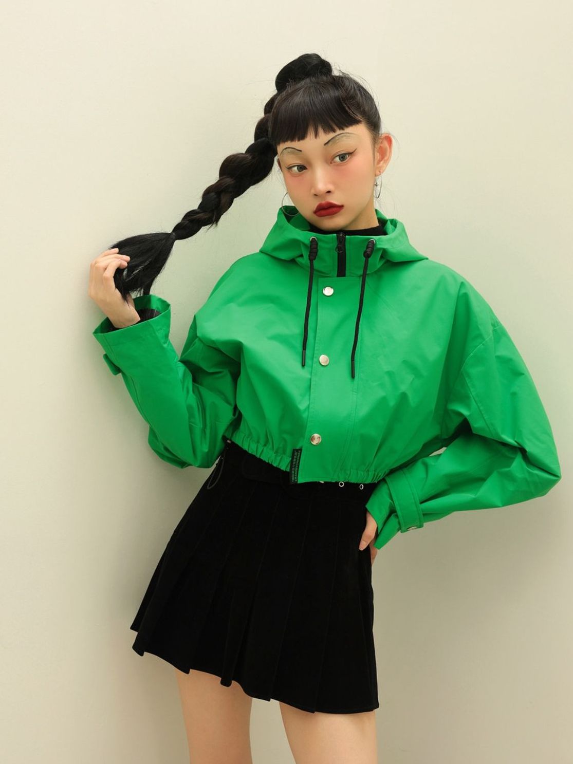 Parka décontractée à sweat à capuche court recadré