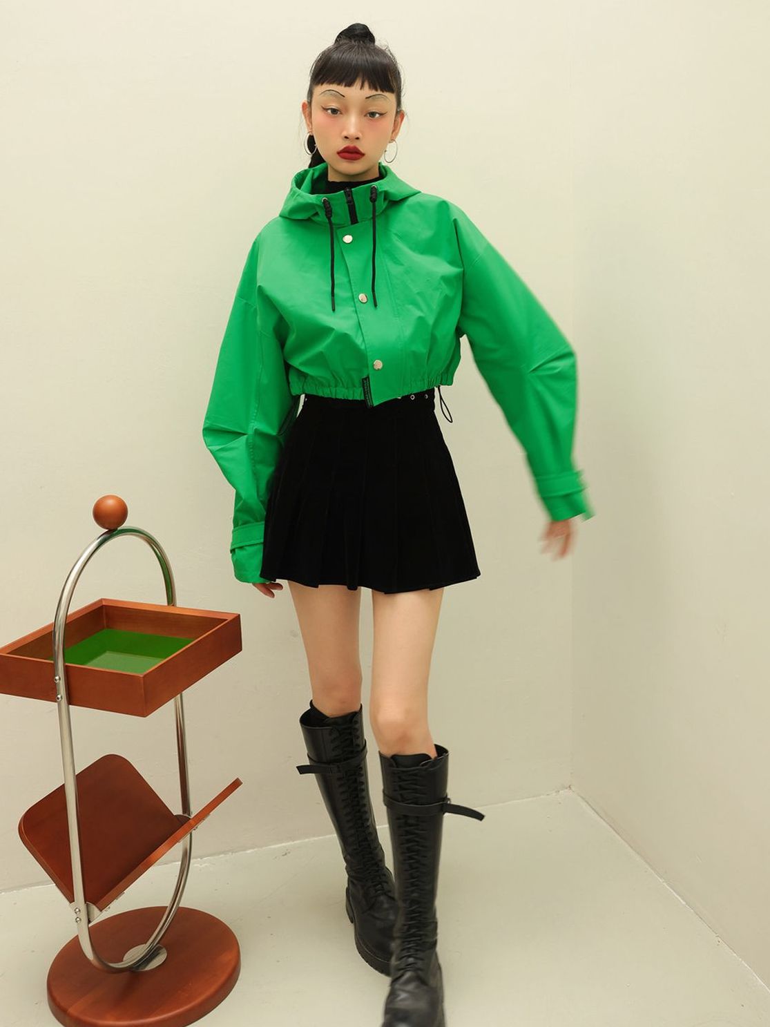 Parka décontractée à sweat à capuche court recadré