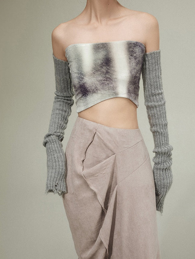 Hole Knit Long Arm Warmer