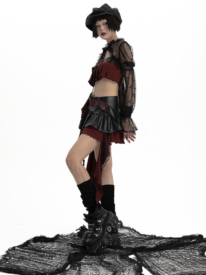 Y2K Goth lässiger unregelmäßiger Rock & Tubedeckel