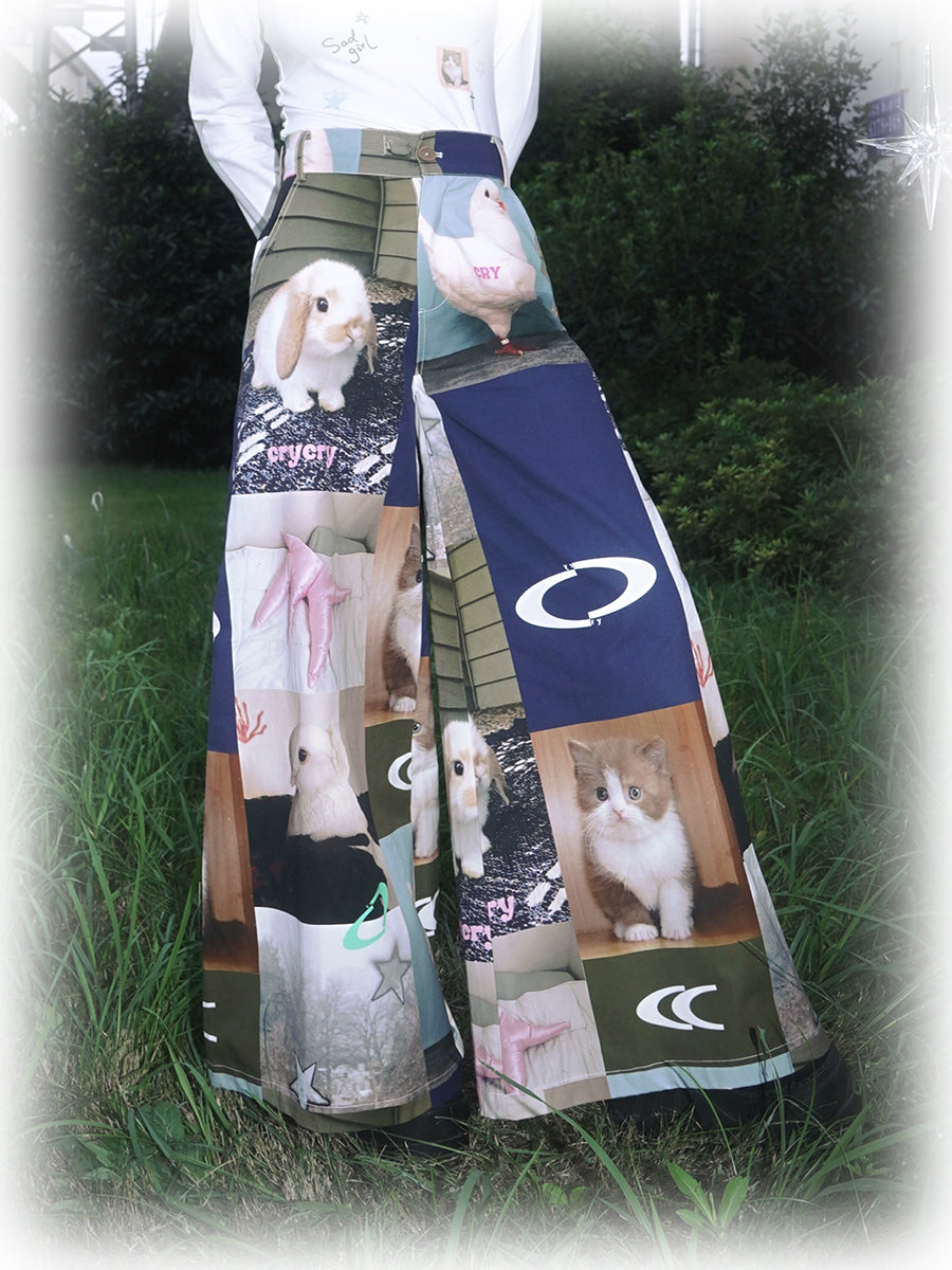 Animal Print Casual Pants