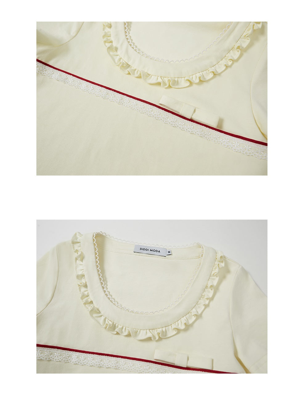 Spitzenstich kurzes T-Shirt