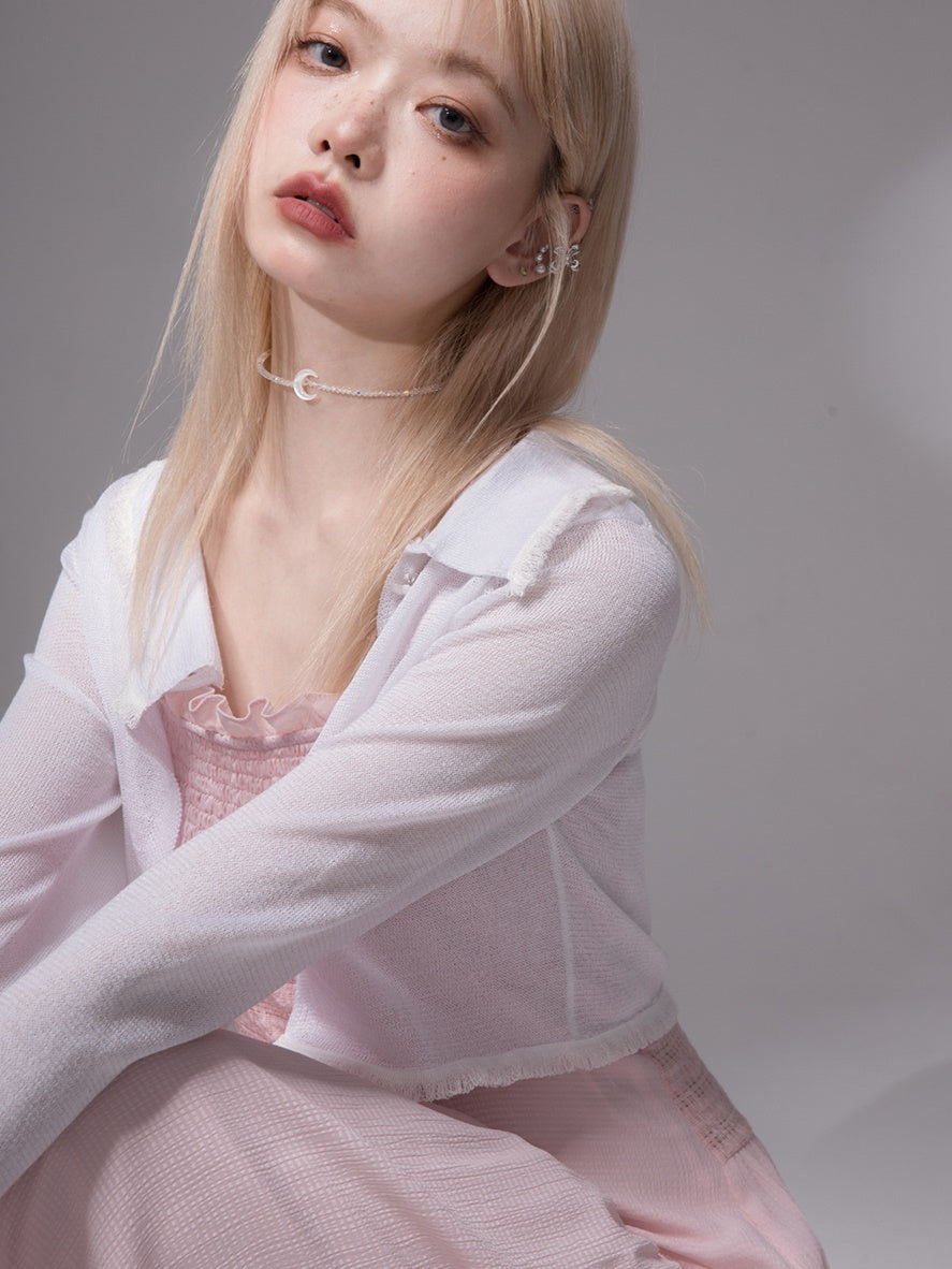 Sunscreen Fringe Edge Knit Cardigan