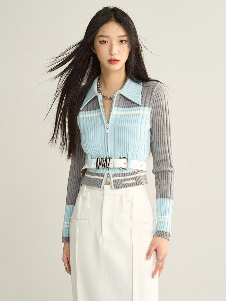 POLO Collar Slim Knit Sweater