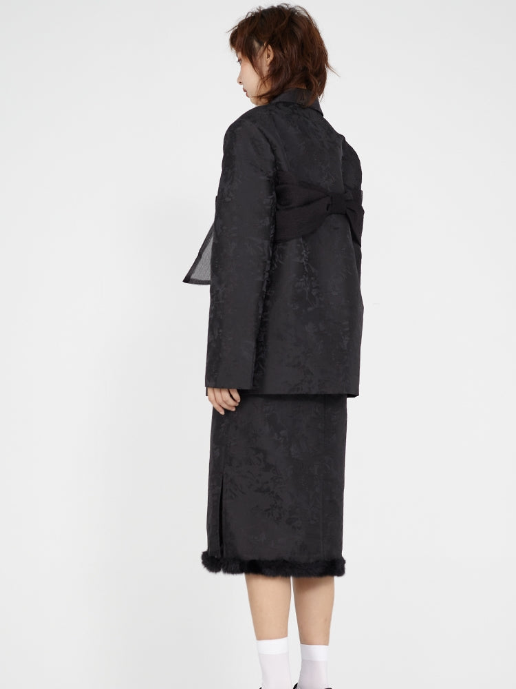 New CHINESE STYLE EMBROIDERED BOW JACKET