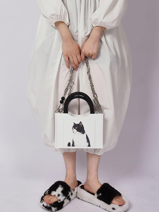 Leopard & Cat Small Square Bag