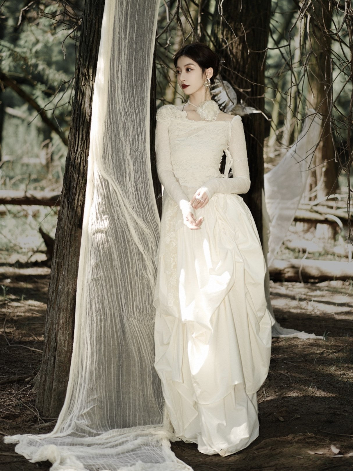 Niche Pleated Long Skirt