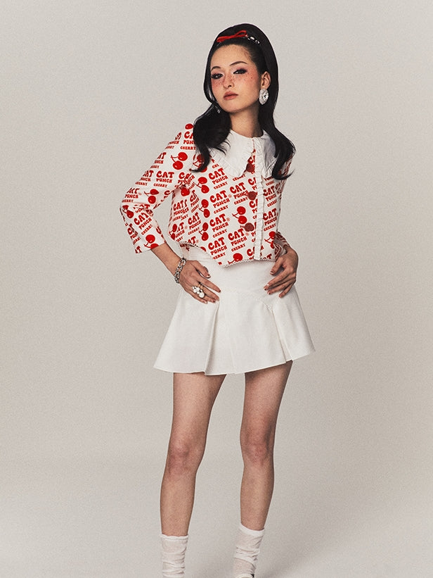 체리 걸리 재킷 및 스커트 설정