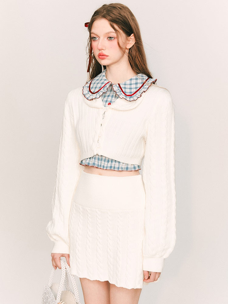 Kurze Strickjacke & Rock stricken