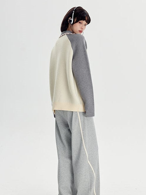 아가일 니트 재킷